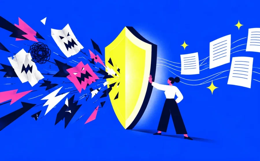 Bright shield filters risky jagged prompts from orderly safe document stream