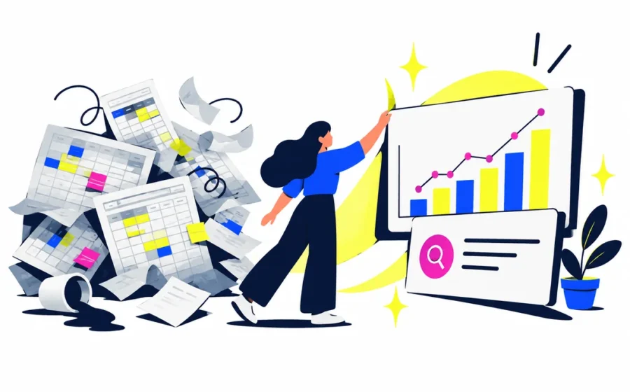 Messy spreadsheet becomes a clear chart and an evidence-backed question card