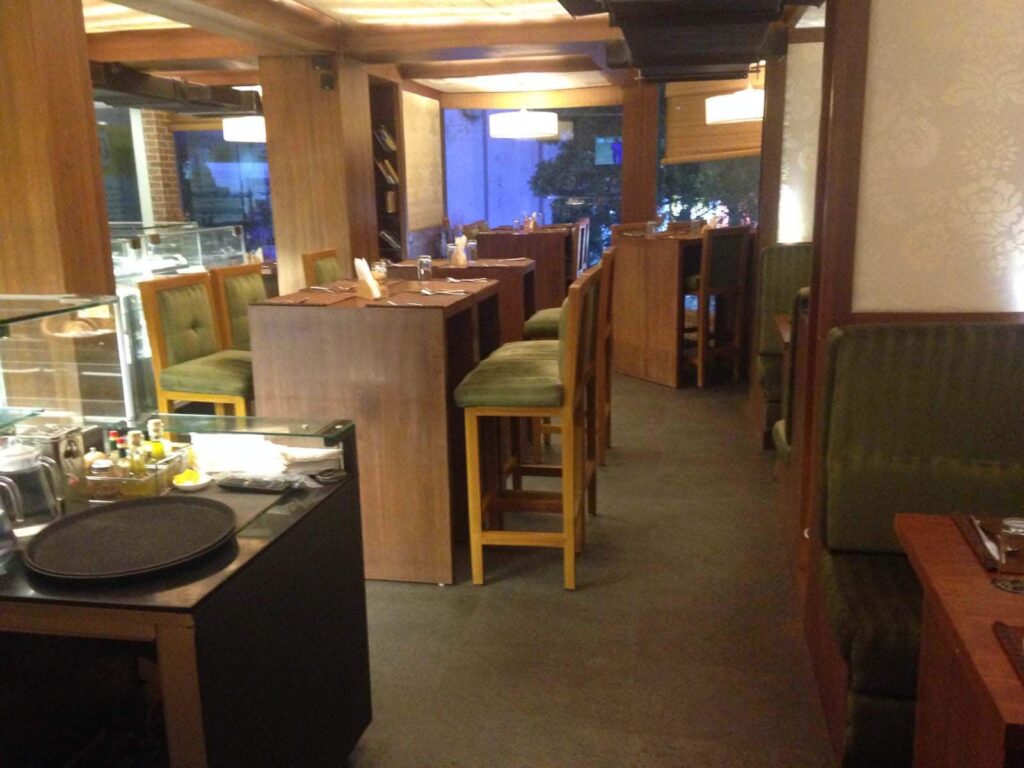 Dining room at Jonah’s Bistro, Besant Nagar, Chennai