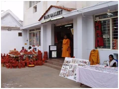C.P. Art Centre Main Gallery in Alwarpet with craft displays outside